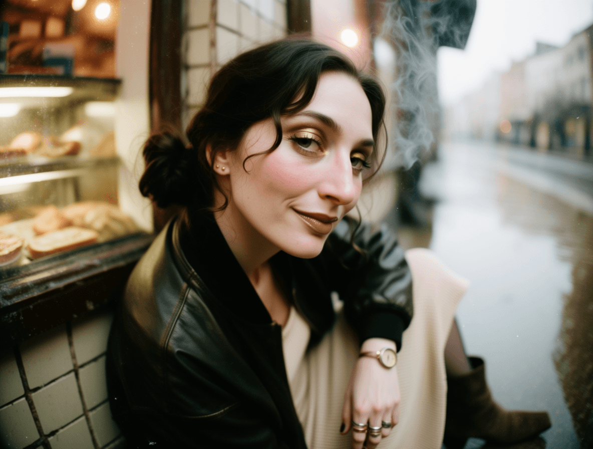Emma-Jane MacKinnon-Lee — soft bangs editorial portrait, archive frame